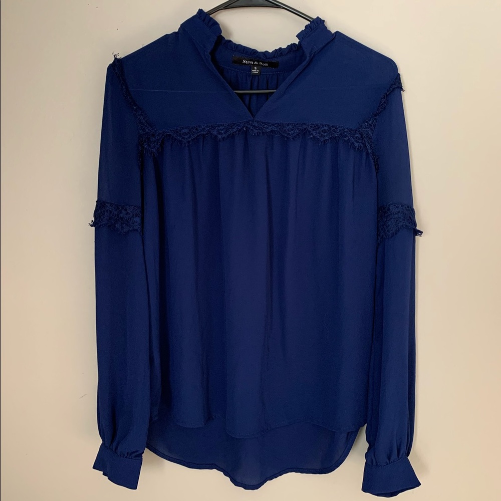 STRUT&BOLT Blue Longsleeve Blouse